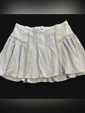Chelsea & Violet Light Blue Tiered Skater Mini Skirt